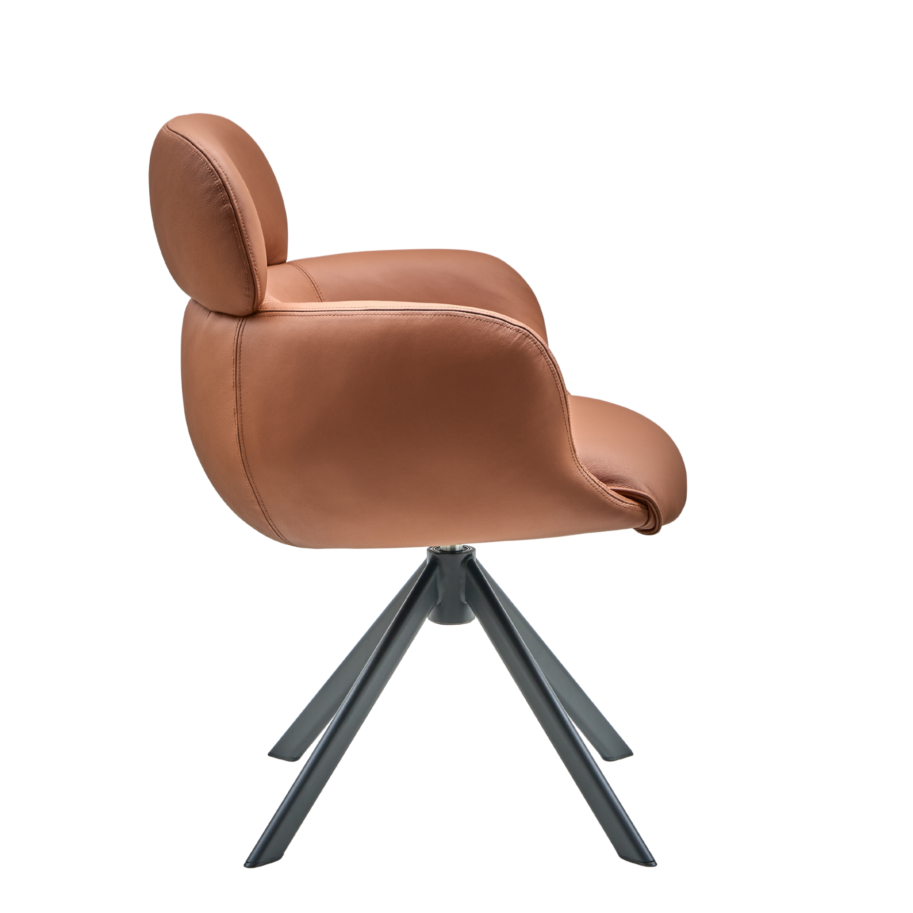 Sumo Esszimmerstuhl – Leder mit Drehgestell (Schwarz)